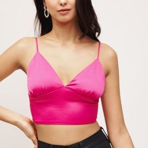 Hot pink satin Bustier Cami